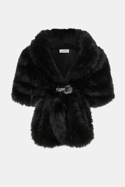 Joseph Ribkoff Black Signature | Faux Fur Cape