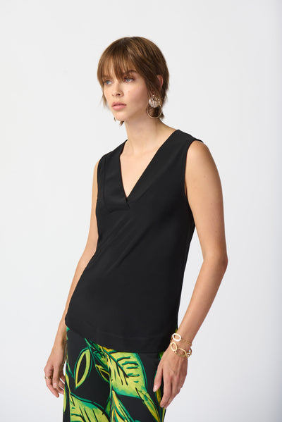 Joseph Ribkoff Black Sleeveless V-Neck Top