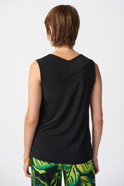 Joseph Ribkoff Black Sleeveless V-Neck Top