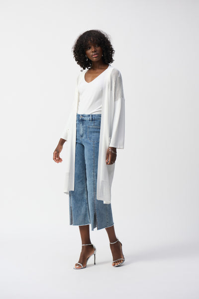 Joseph Ribkoff Denim Blue  Culotte Jeans With Embellished Front Seam