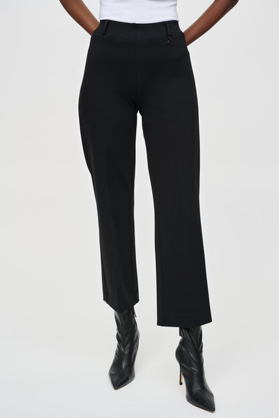 Joseph Ribkoff Black Heavy Knit Straight Pull-On Pants
