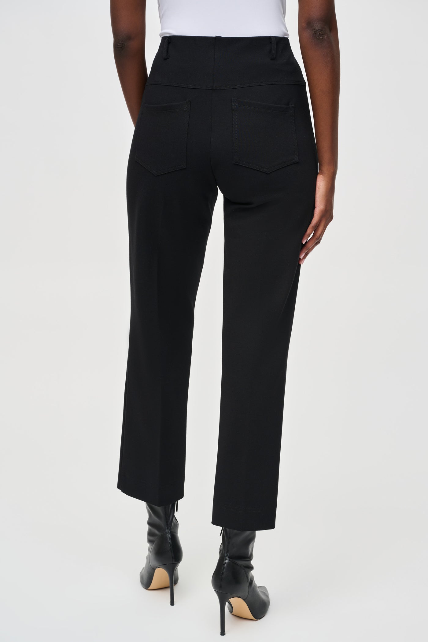 Joseph Ribkoff Black Heavy Knit Straight Pull-On Pants