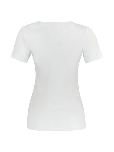 Plain White T-Shirt with V Neck