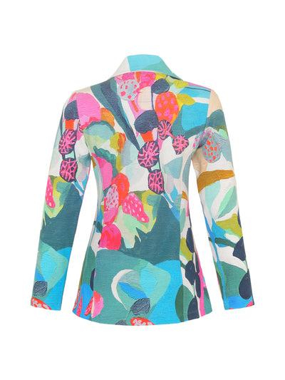 Multicoloured Button Up Jacket With Collar