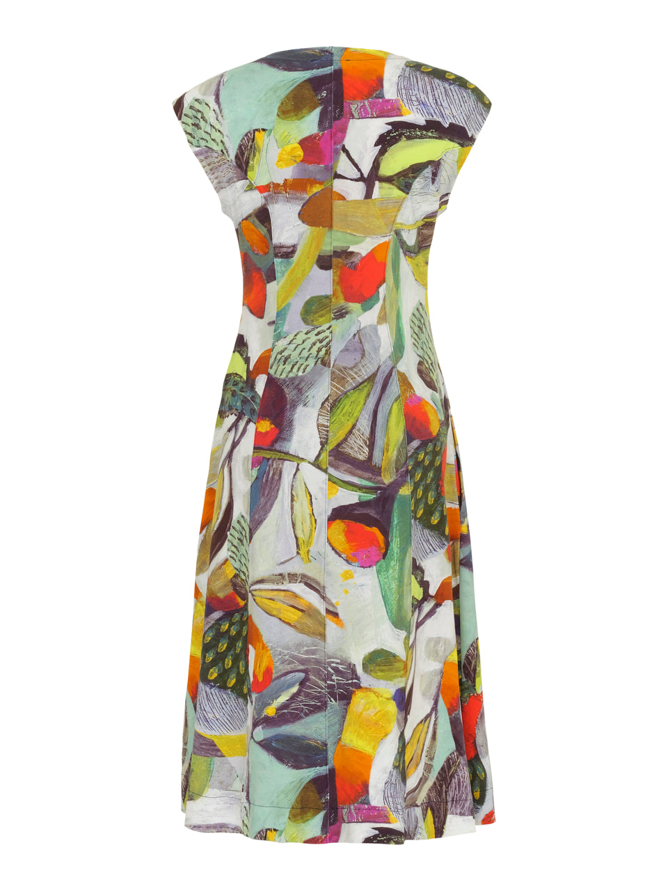 Abstract Print Dress With Front Zip
