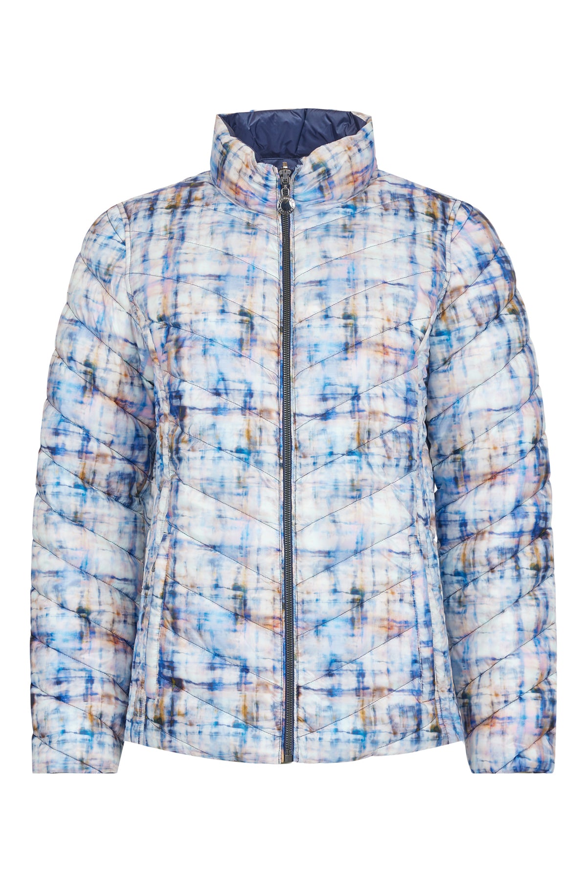 Tie-Dye Reversable Effect Quilted Puffer Jacket