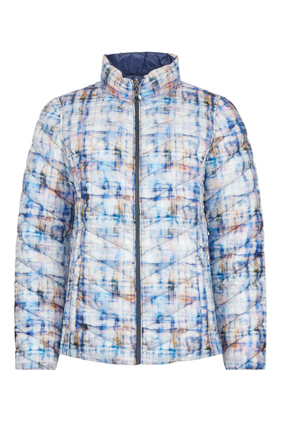 Tie-Dye Reversable Effect Quilted Puffer Jacket