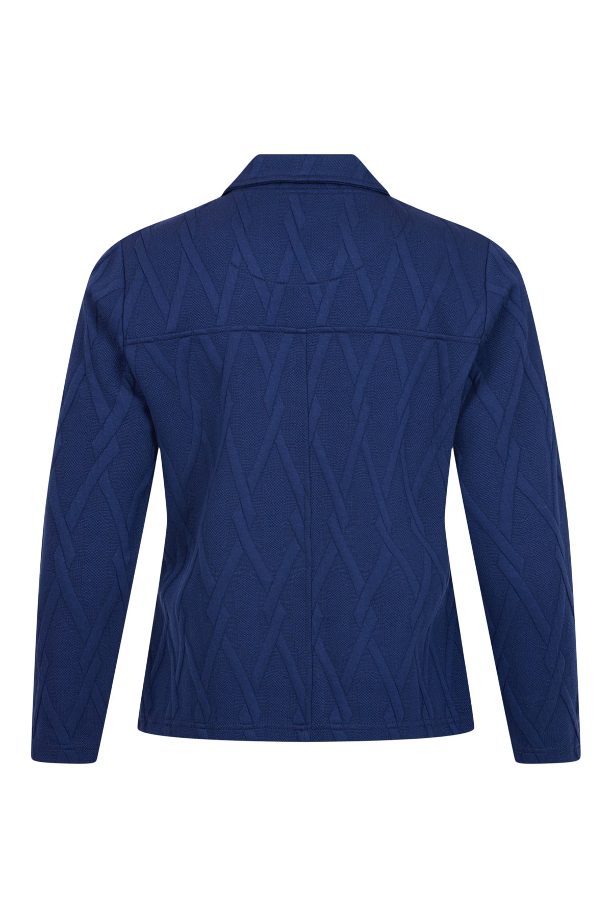 Navy Textured Zip Up Jacket