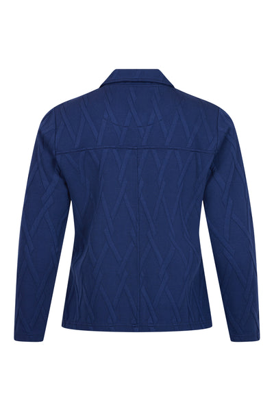 Navy Textured Zip Up Jacket