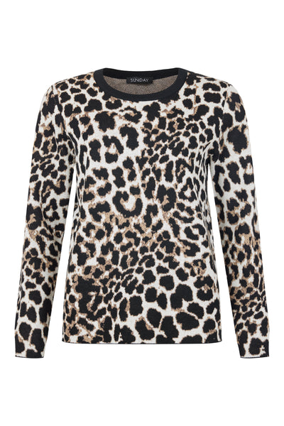 Round Neck Animal Print Jumper
