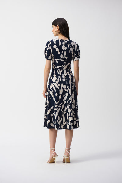 Joseph Ribkoff Silky Knit Abstract Print Wrap Dress