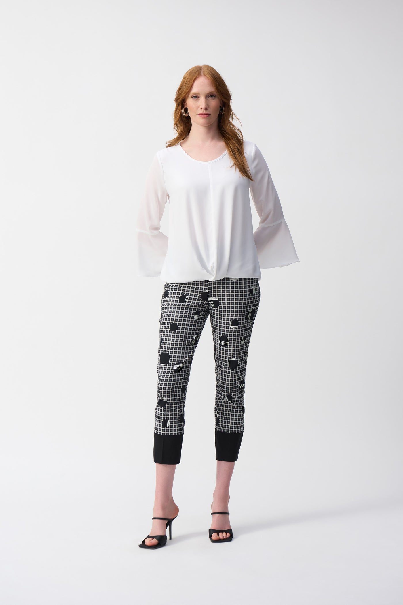 Joseph Ribkoff Off-White top With Flared Sleeve