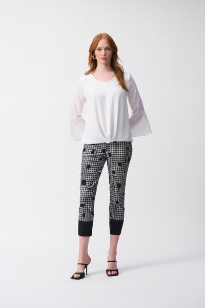 Joseph Ribkoff Off-White top With Flared Sleeve