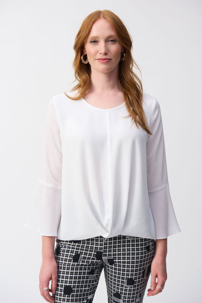 Joseph Ribkoff Off-White top With Flared Sleeve