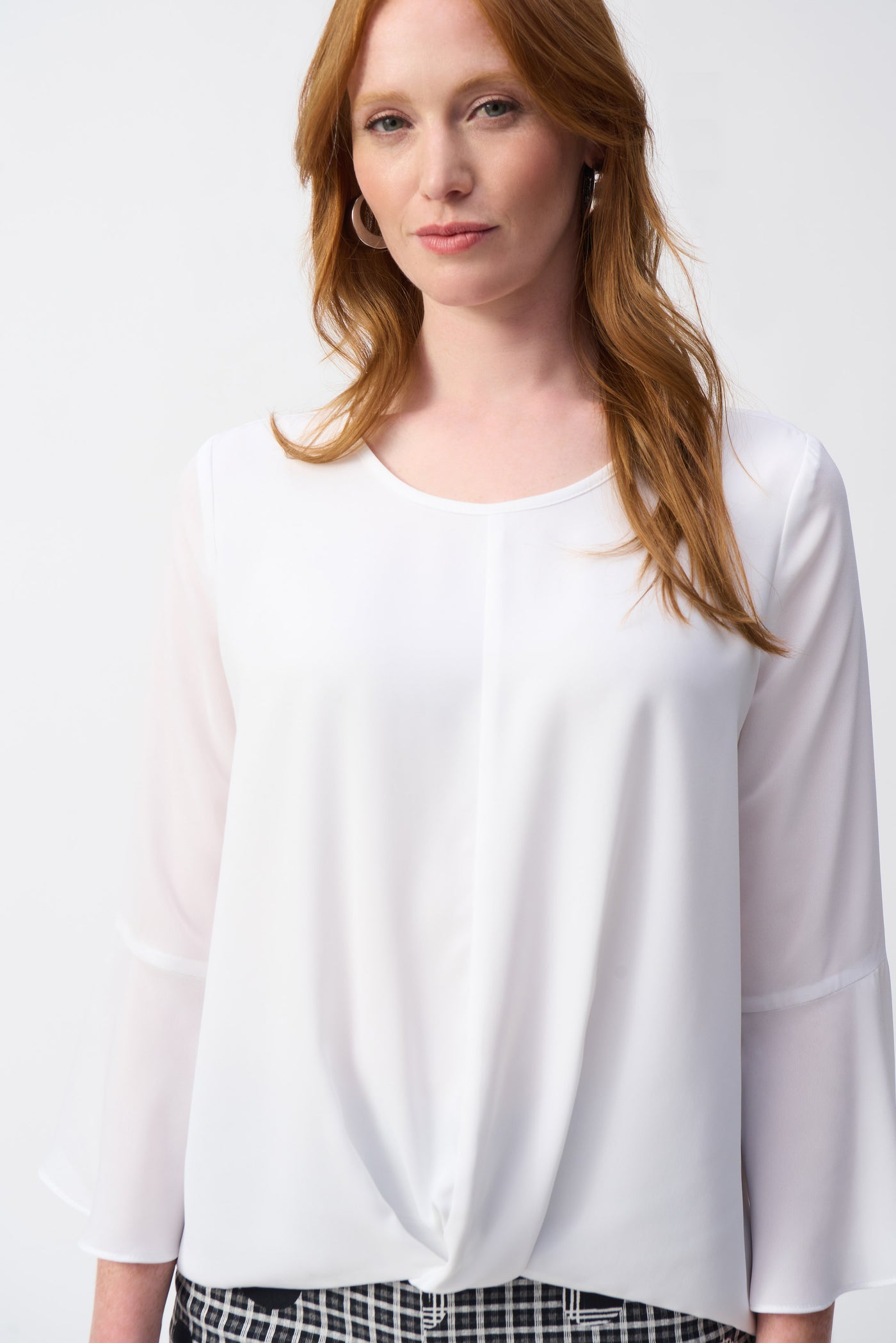 Joseph Ribkoff Off-White top With Flared Sleeve