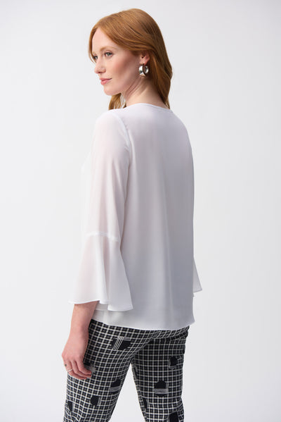 Joseph Ribkoff Off-White top With Flared Sleeve