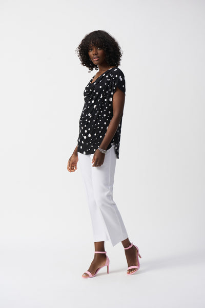 Joseph Ribkoff White  Lux Twill Straight Pull-On Pants