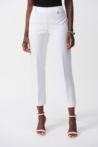 Joseph Ribkoff White  Lux Twill Straight Pull-On Pants