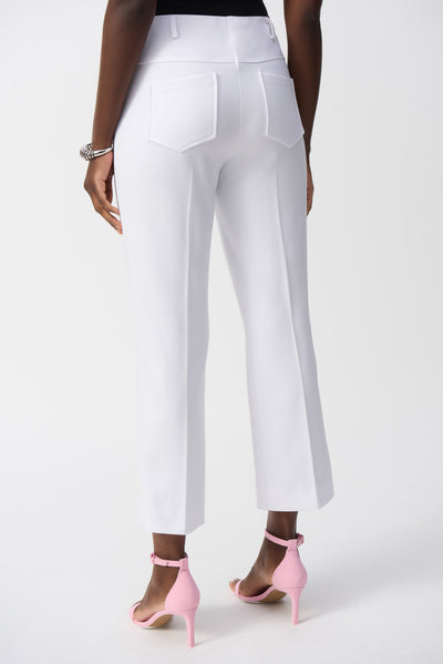 Joseph Ribkoff White  Lux Twill Straight Pull-On Pants