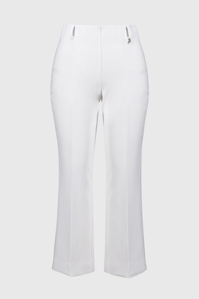 Joseph Ribkoff White  Lux Twill Straight Pull-On Pants
