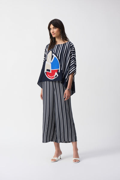 Joseph Ribkoff Georgette Abstract Print Poncho Top
