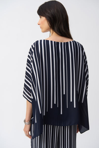 Joseph Ribkoff Georgette Abstract Print Poncho Top