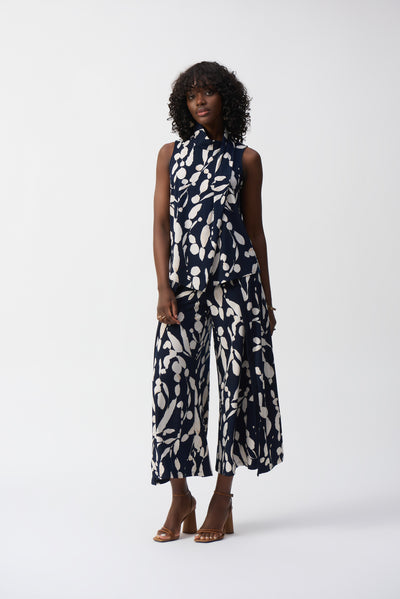 Joseph Ribkoff Silky Knit Abstract Print Sleeveless Top