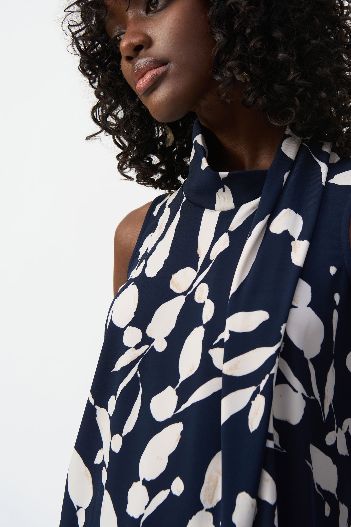 Joseph Ribkoff Silky Knit Abstract Print Sleeveless Top