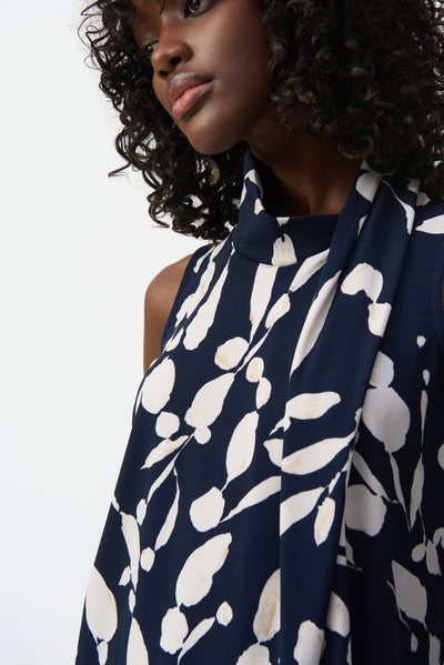 Joseph Ribkoff Silky Knit Abstract Print Sleeveless Top