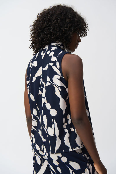 Joseph Ribkoff Silky Knit Abstract Print Sleeveless Top