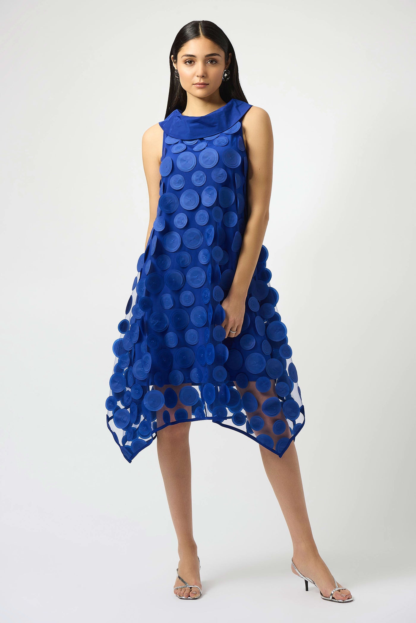 Joseph Ribkoff Royal Sapphire 3D Dot Sleeveless Trapeze Dress