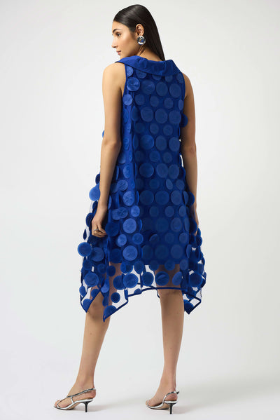 Joseph Ribkoff Royal Sapphire 3D Dot Sleeveless Trapeze Dress