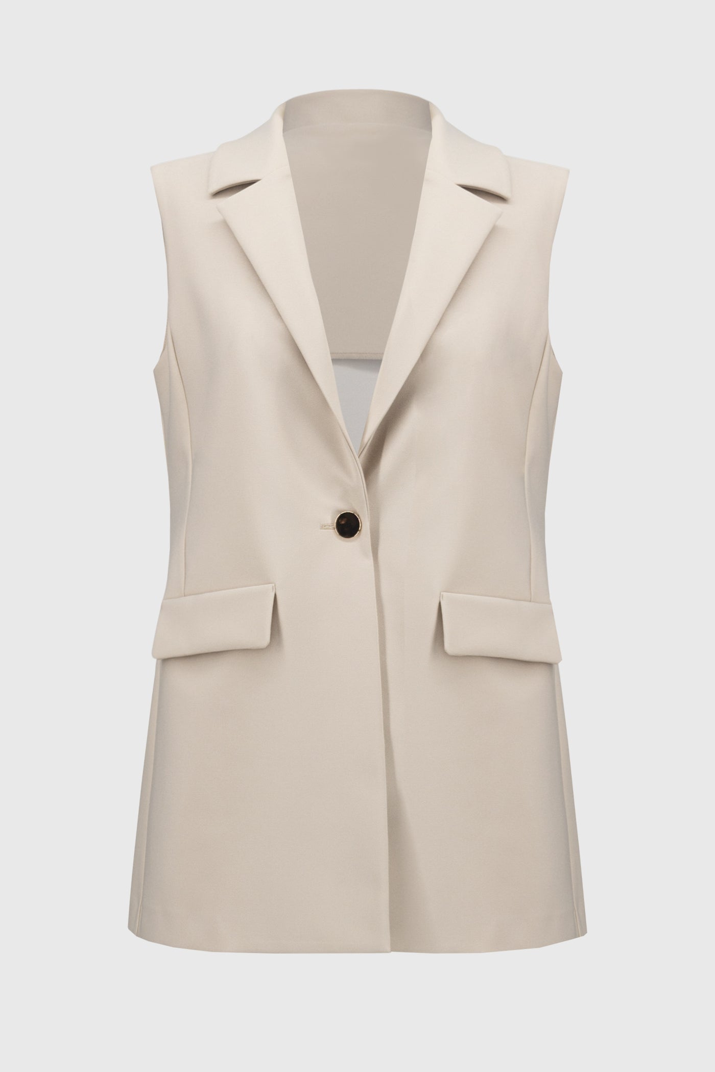 Joseph Ribkoff Beige Lux Twill Fitted Vest