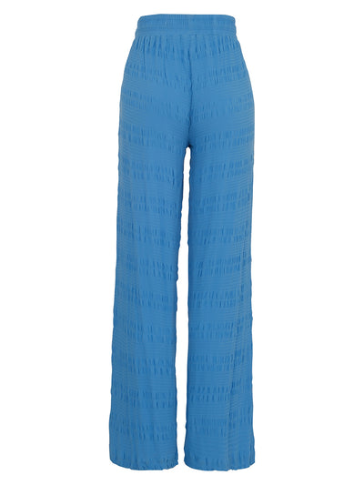 Cobalt Textured Trousers with Draw String