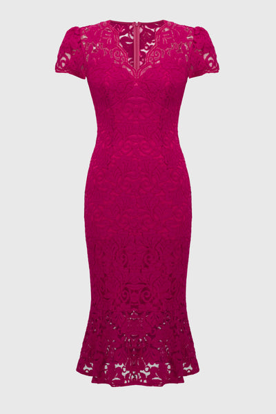 Joseph Ribkoff Signature Stretch Lace Trumpet Dress