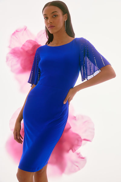 Joseph Ribkoff Signature | Silky Knit and Chiffon Sheath Dress