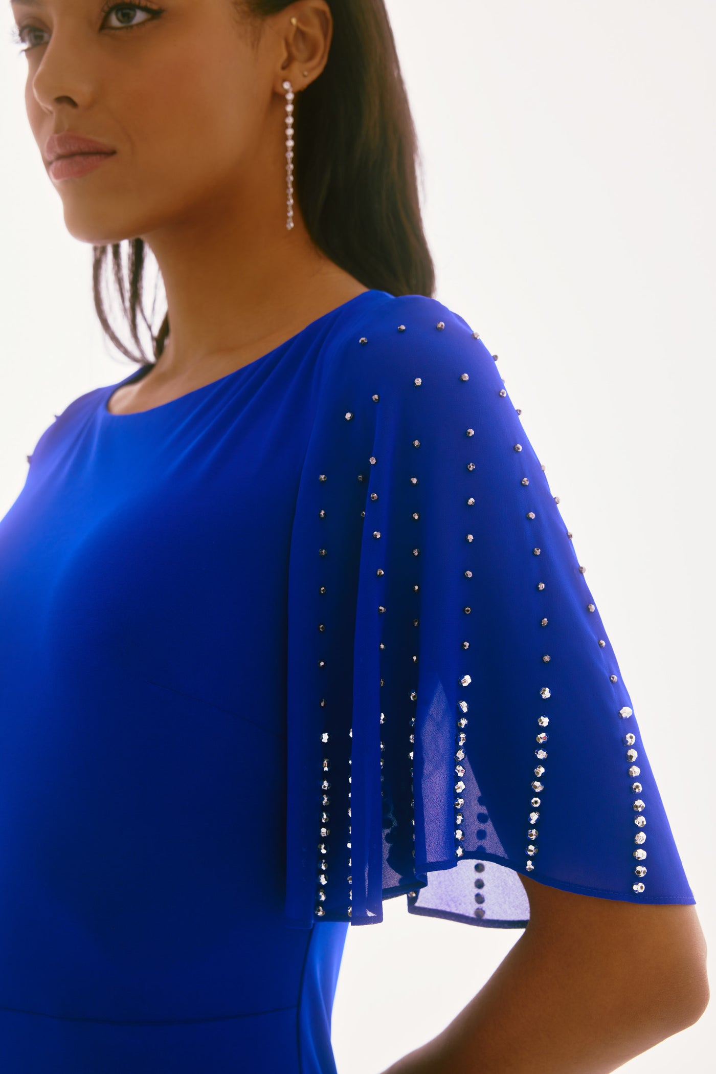 Joseph Ribkoff Signature | Silky Knit and Chiffon Sheath Dress