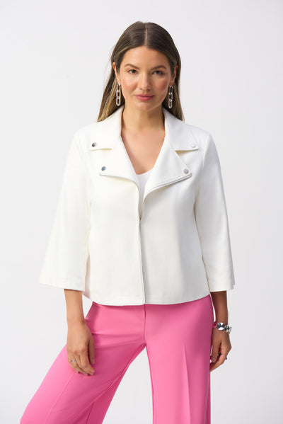 Joseph Ribkoff Vanilla Foiled Faux Suede Swing Jacket