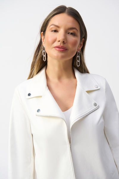 Joseph Ribkoff Vanilla Foiled Faux Suede Swing Jacket