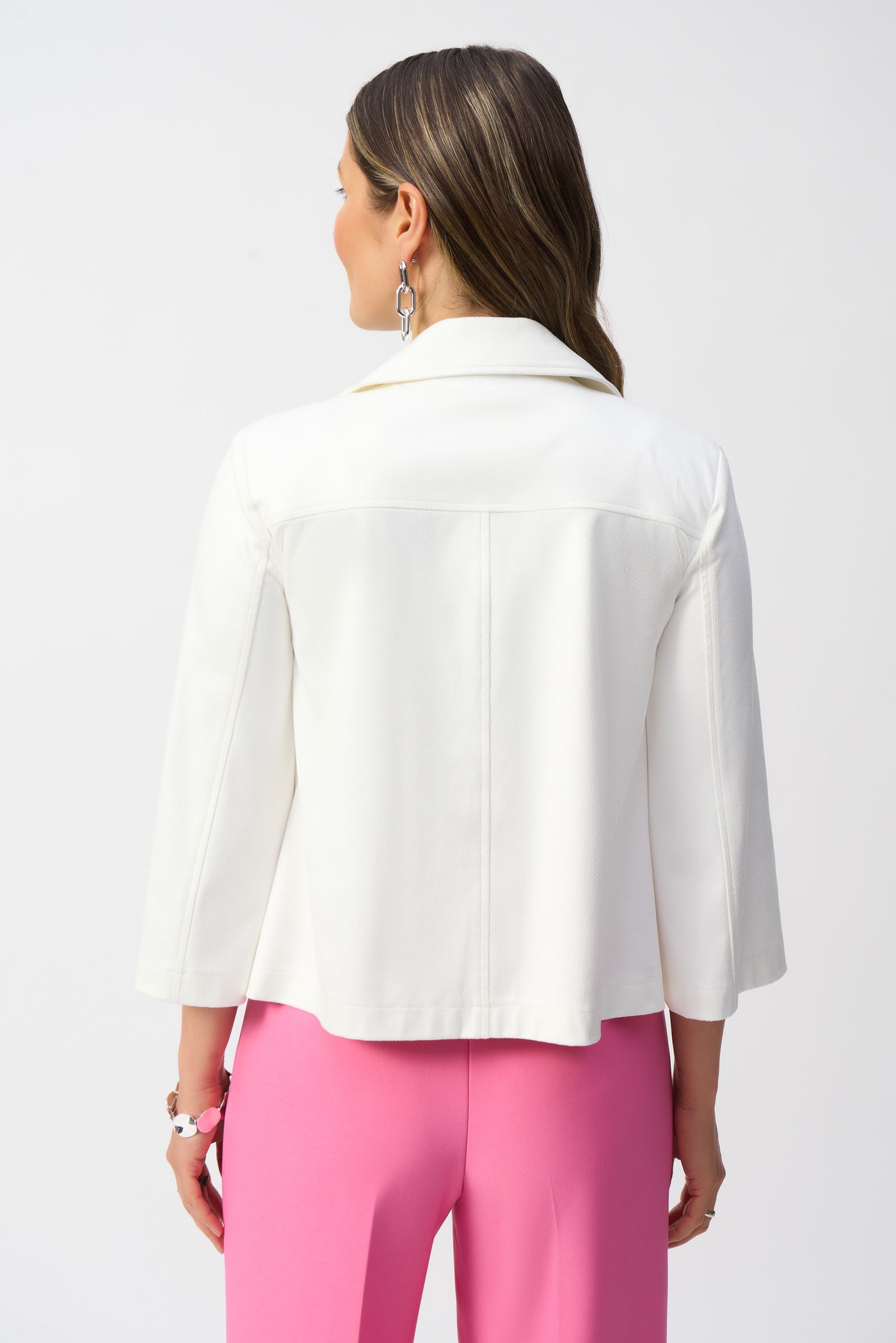 Joseph Ribkoff Vanilla Foiled Faux Suede Swing Jacket