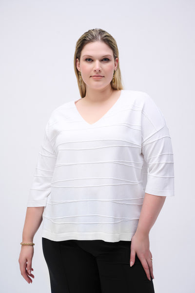Joseph Ribkoff Vanilla Jacquard Sweater Knit Pullover