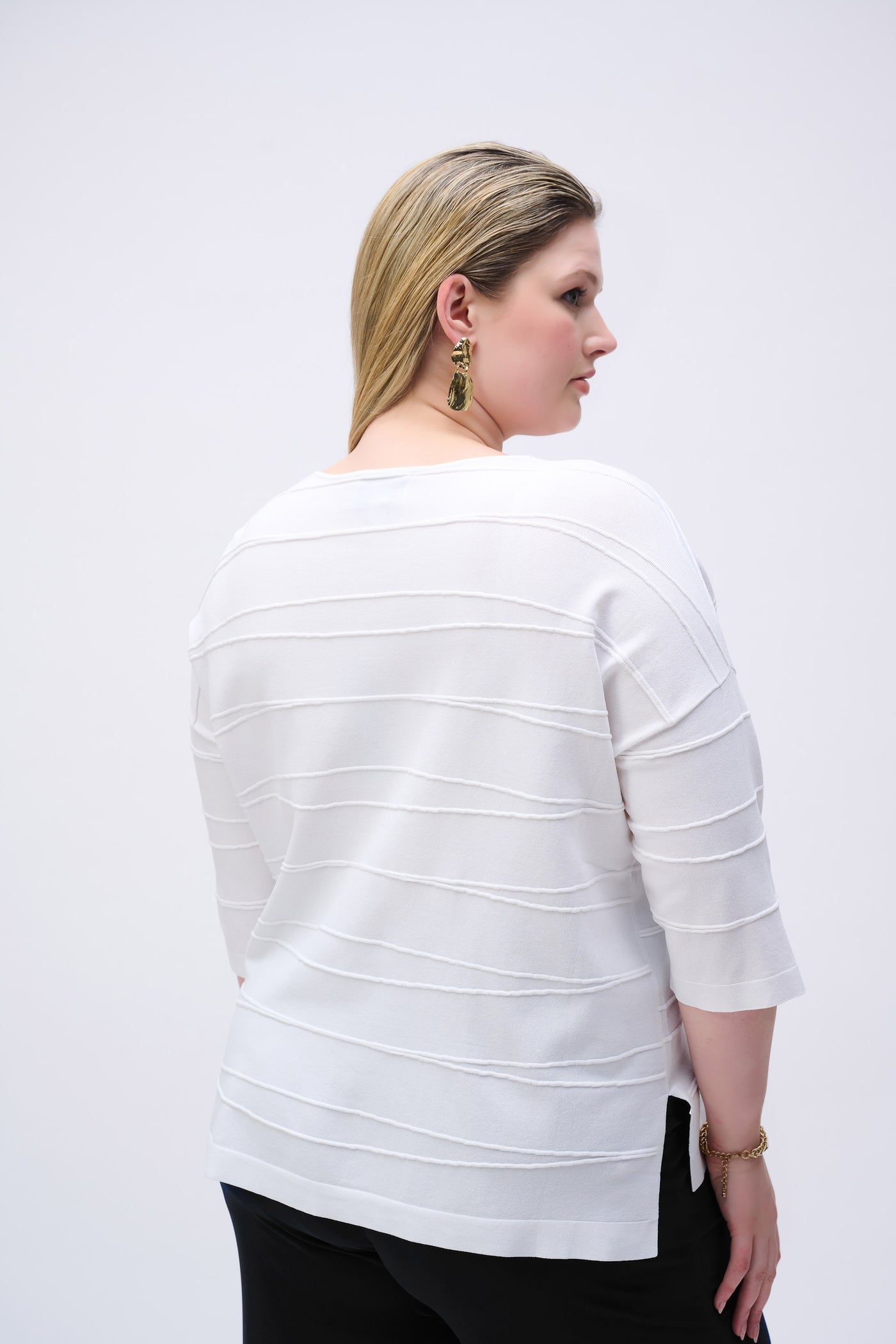Joseph Ribkoff Vanilla Jacquard Sweater Knit Pullover