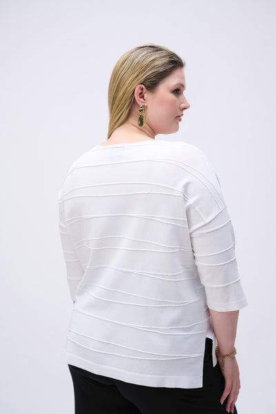 Joseph Ribkoff Vanilla Jacquard Sweater Knit Pullover