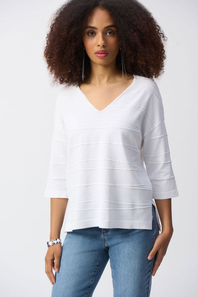 Joseph Ribkoff Vanilla Jacquard Sweater Knit Pullover
