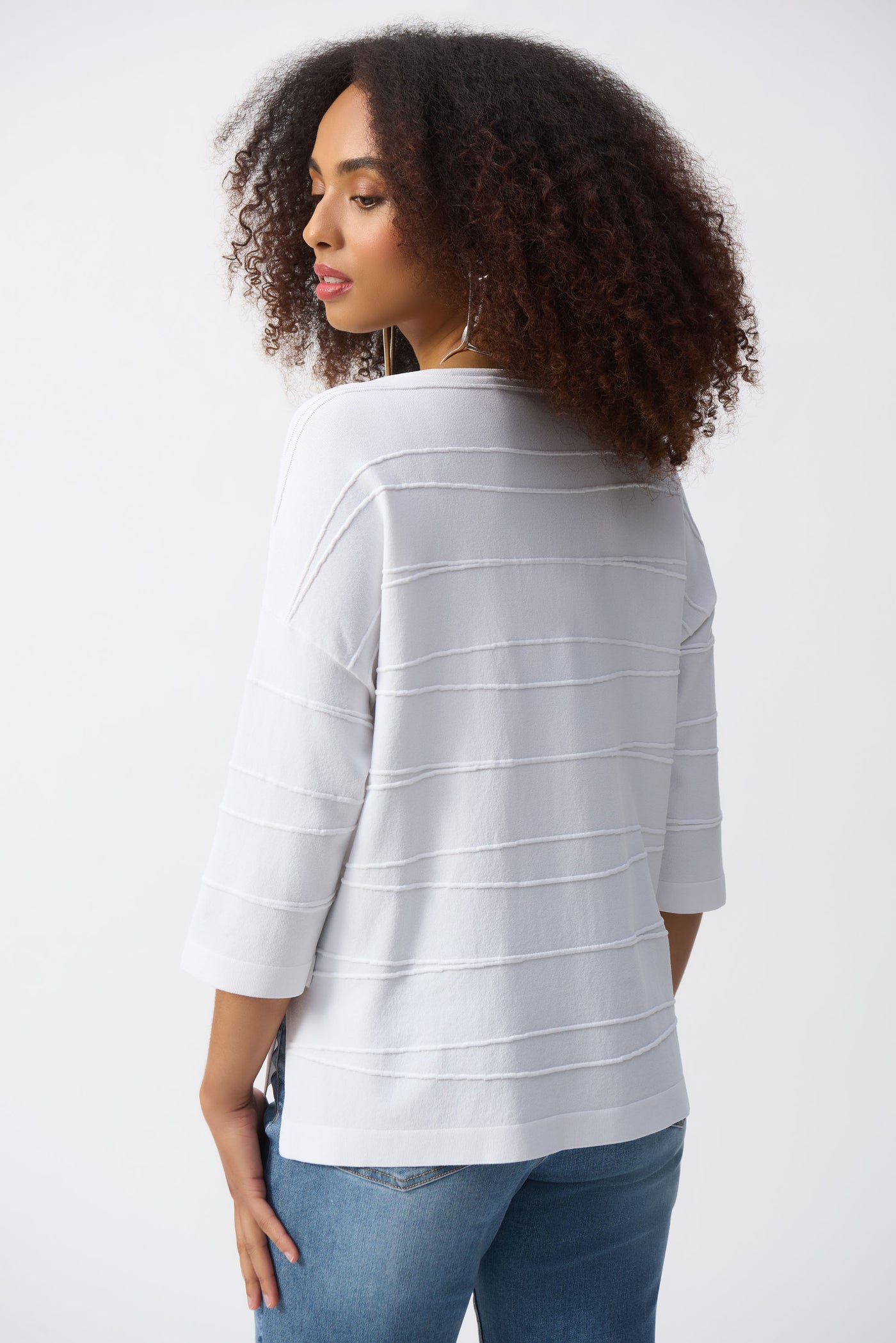 Joseph Ribkoff Vanilla Jacquard Sweater Knit Pullover