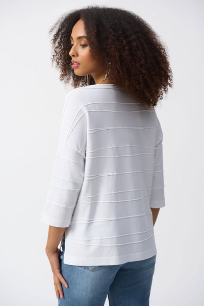 Joseph Ribkoff Vanilla Jacquard Sweater Knit Pullover