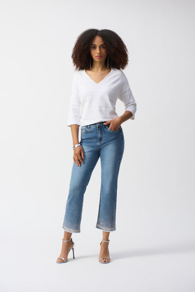 Joseph Ribkoff Vanilla Jacquard Sweater Knit Pullover