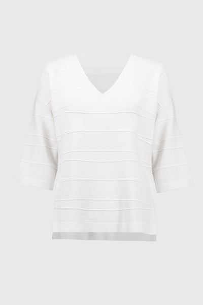 Joseph Ribkoff Vanilla Jacquard Sweater Knit Pullover