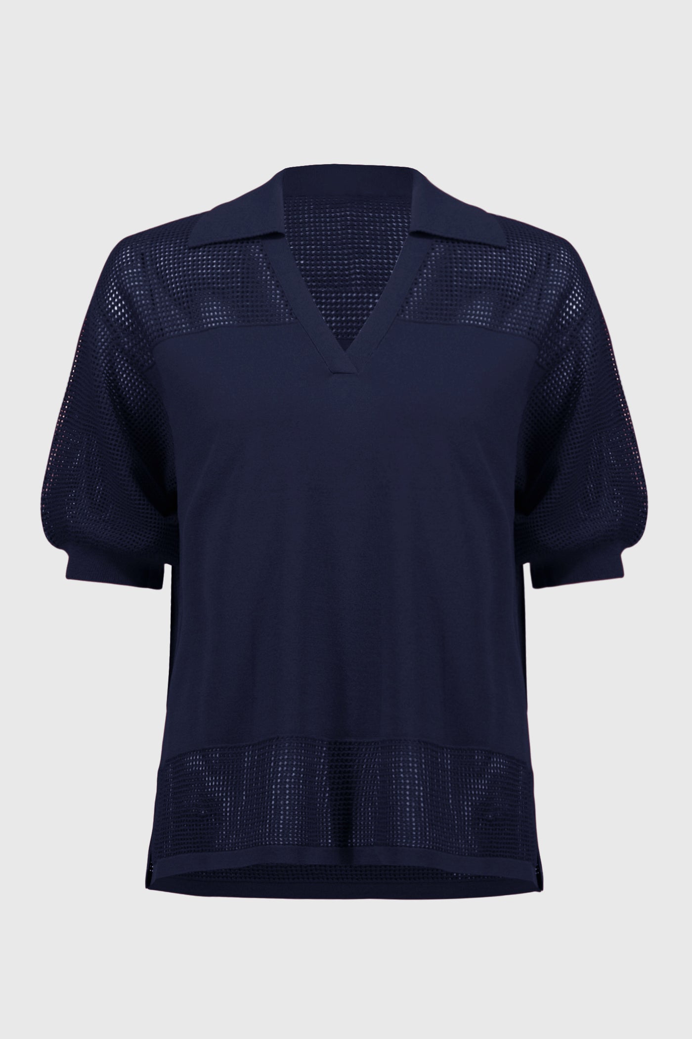 Joseph Ribkoff Midnight Blue Sweater Knit Pullover With Pointelle Detail
