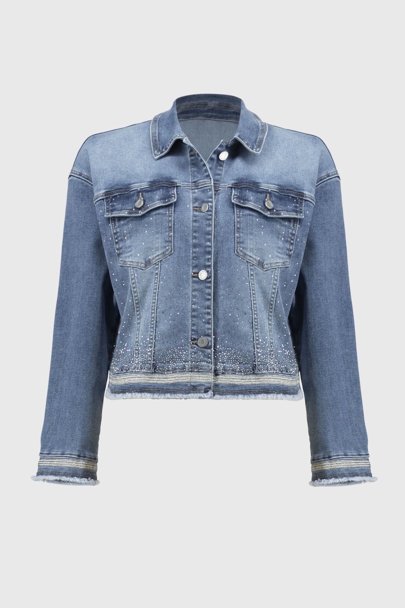 Joseph Ribkoff Stretch Denim Jacket with Embroidery